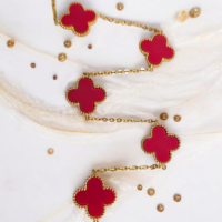 Stainless Steel Clover Red Set
