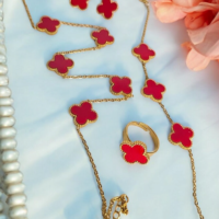 Stainless Steel Clover Red Set