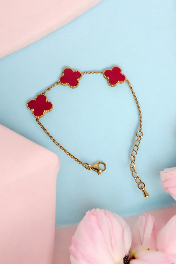 Stainless Steel Clover Red Set