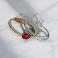 Swan Red/Silver Bracelet