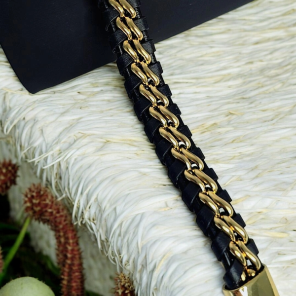Magnetic Leather Bracelet Gold